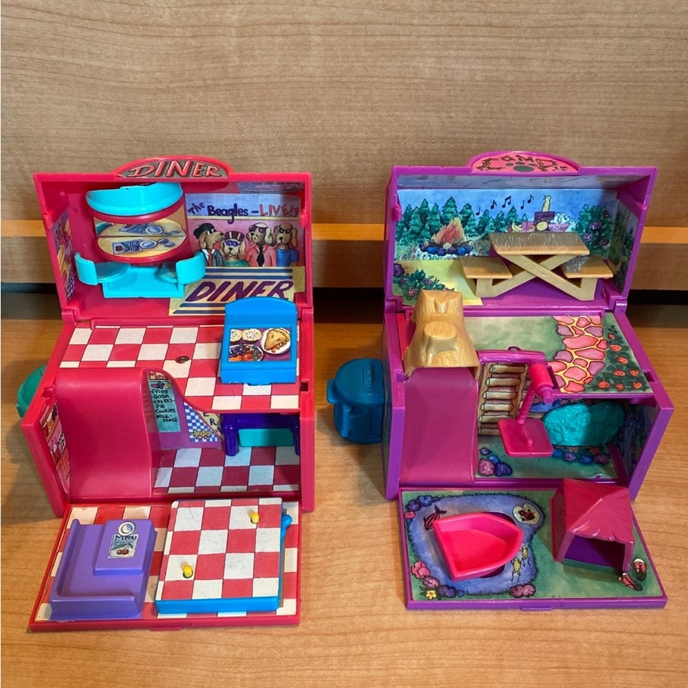 Vintage EUC Galoob Pound Puppies Playset Bundle Diner and Camp playsets - Picture 7 of 12